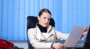 angry woman with paper