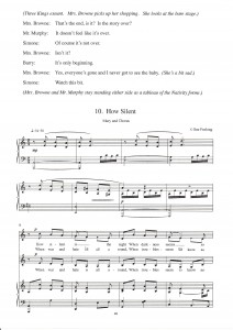 music sheet and script